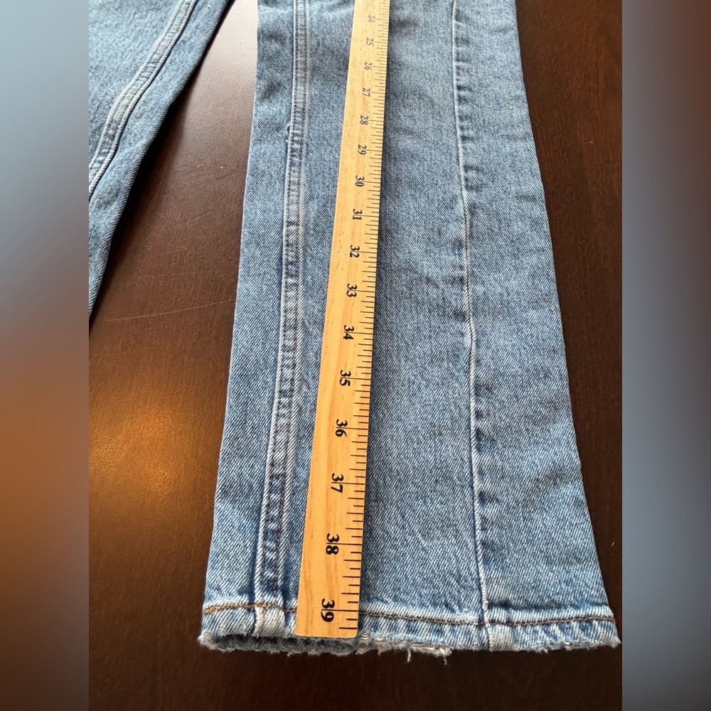 Abercrombie Curve Love 26|2s - 90s Straight Ultra High Rise Jean Vertical Splice - Picture 11 of 13